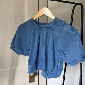 Urban Outfitters Blue Ribbed Crop Top